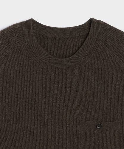 Made in Italy Cashmere Crewneck Sweater - Dark Mocha
