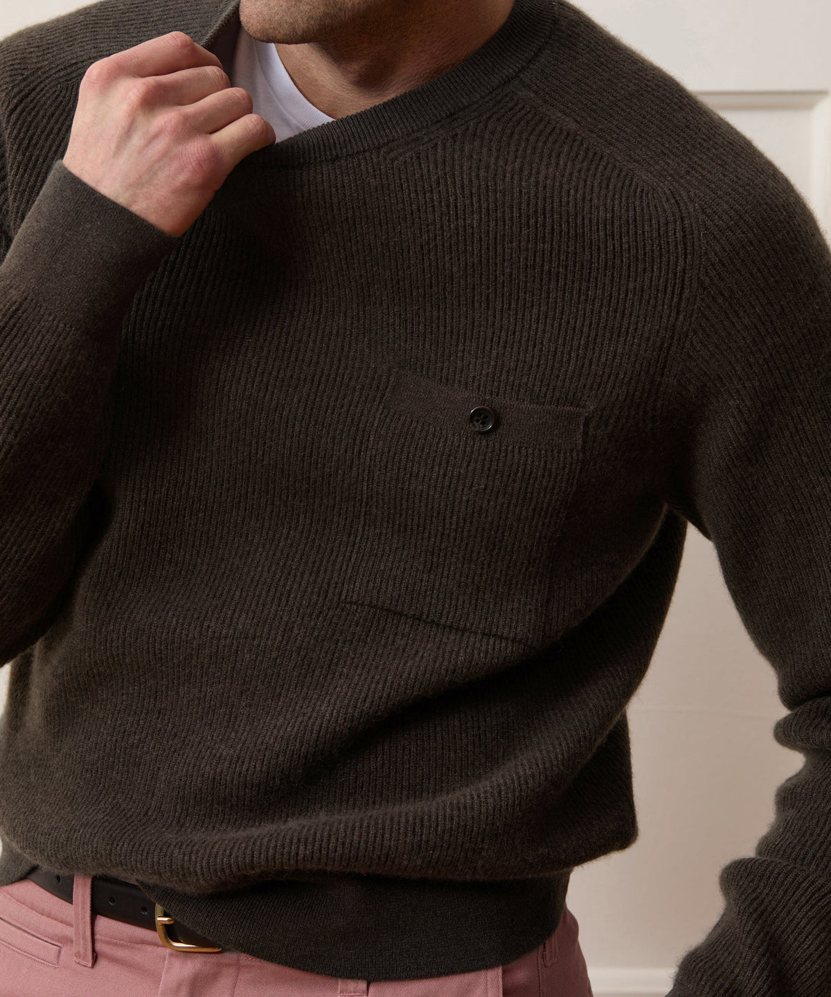 Made in Italy Cashmere Crewneck Sweater - Dark Mocha