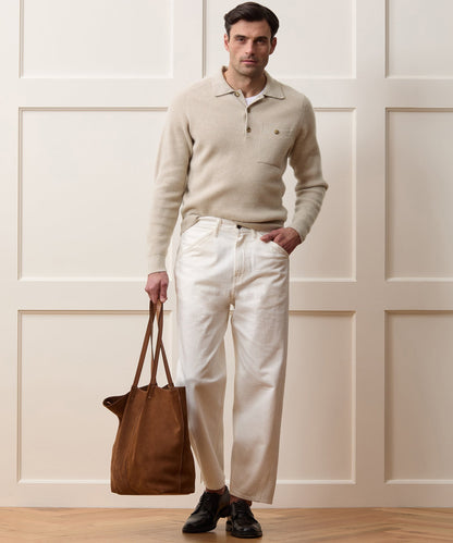 Made in Italy Cashmere Sweater Polo - Oatmeal