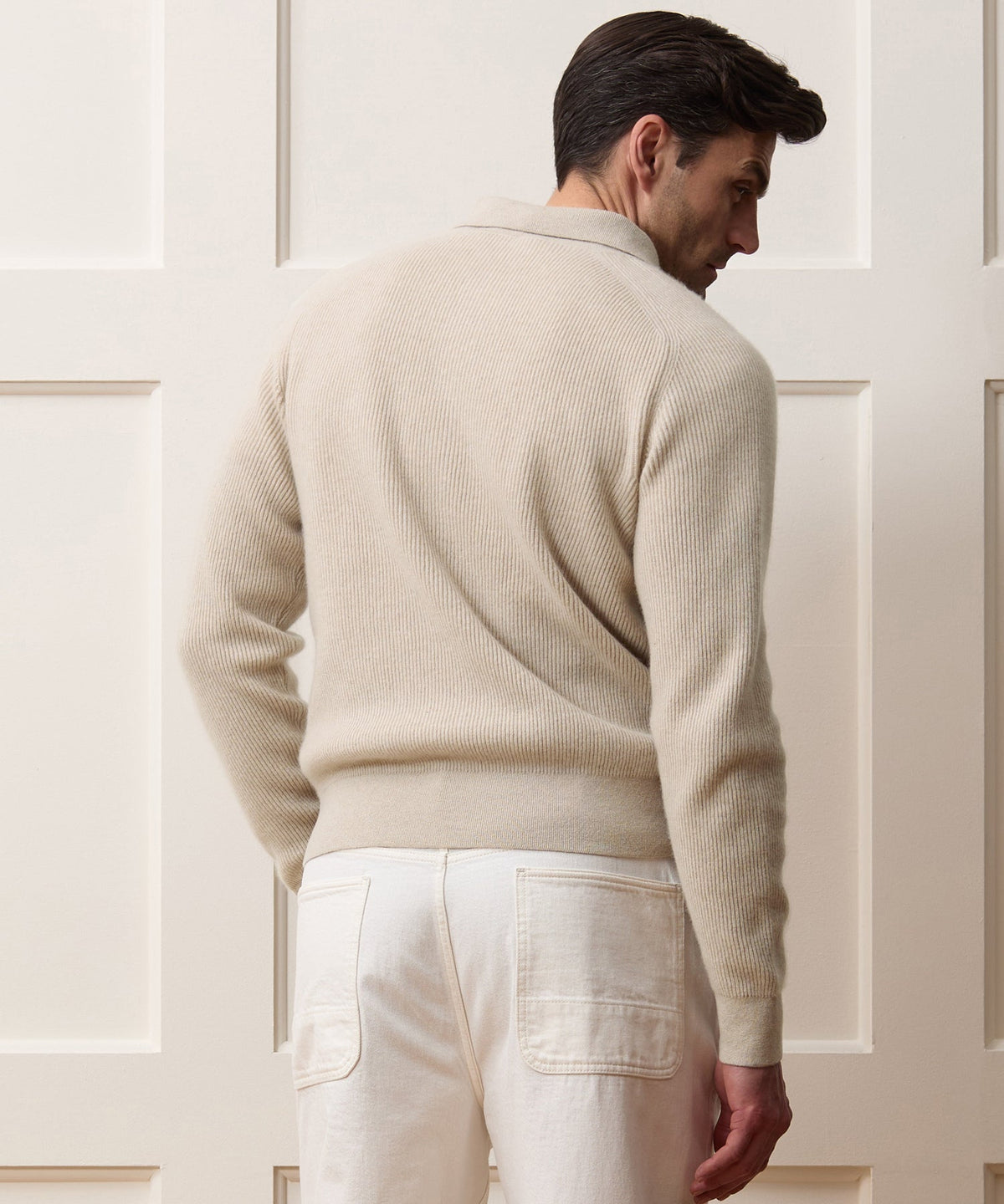Made in Italy Cashmere Sweater Polo - Oatmeal