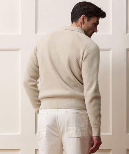 Made in Italy Cashmere Sweater Polo - Oatmeal