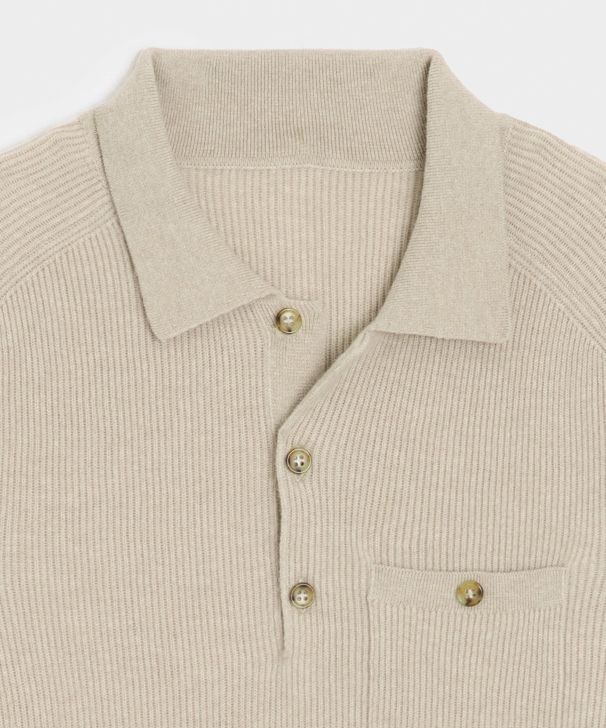 Made in Italy Cashmere Sweater Polo - Oatmeal
