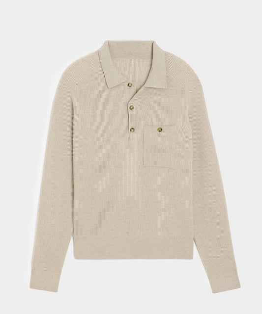 Made in Italy Cashmere Sweater Polo - Oatmeal