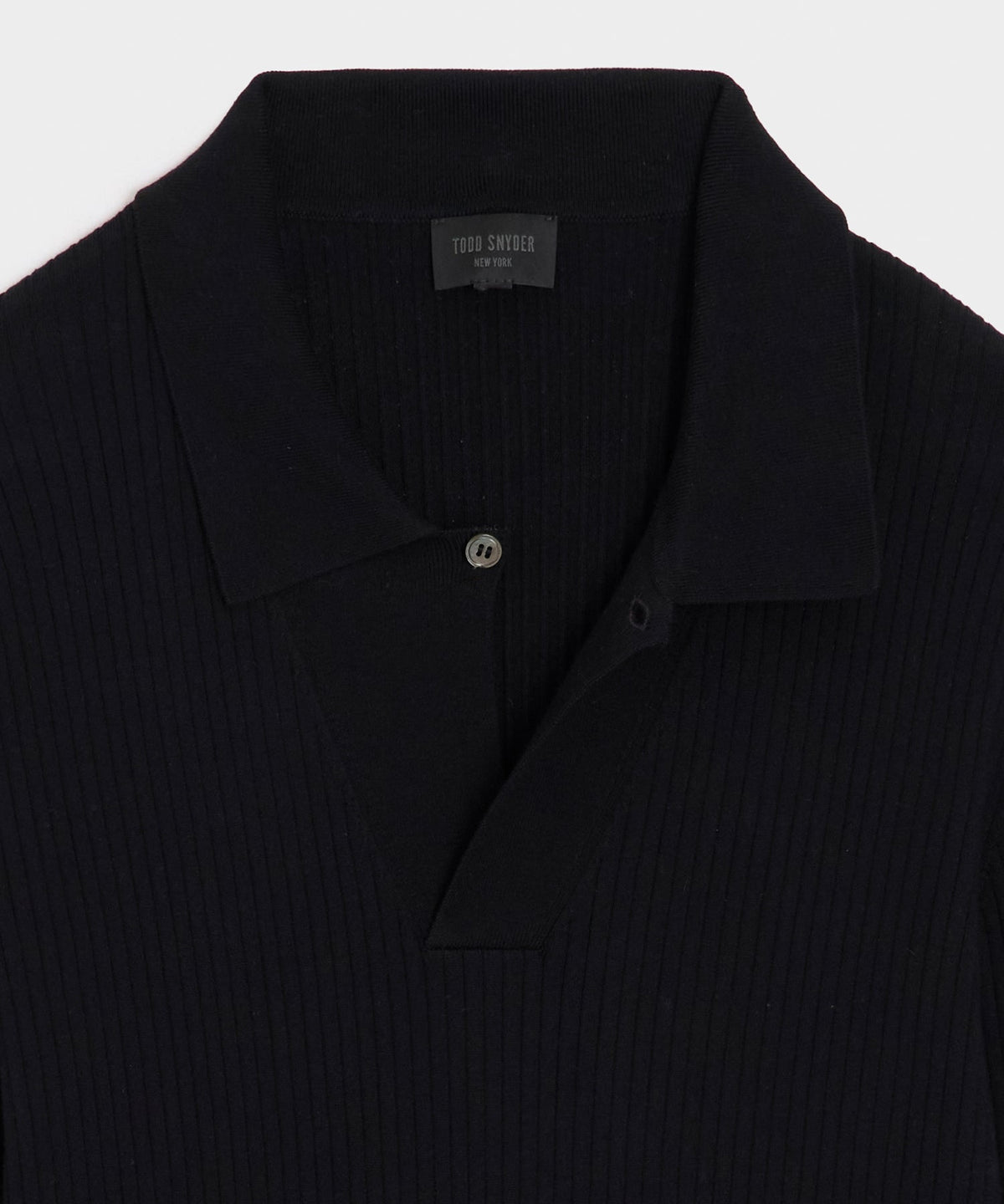 Ribbed Cotton-Cashmere Sweater Polo - Black