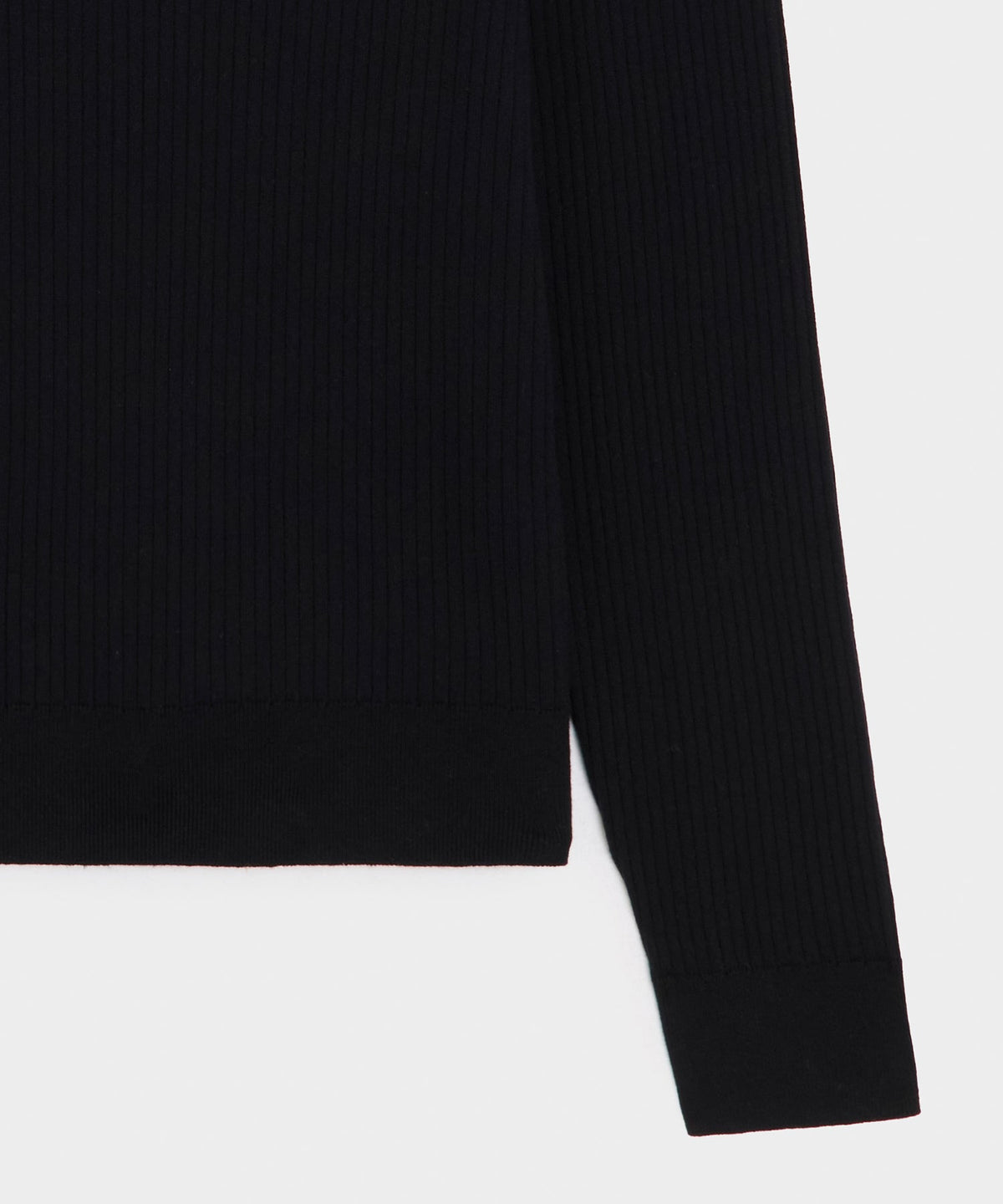 Ribbed Cotton-Cashmere Sweater Polo - Black