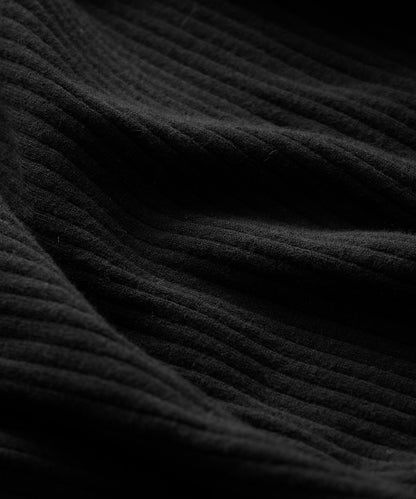 Ribbed Cotton-Cashmere Sweater Polo - Black