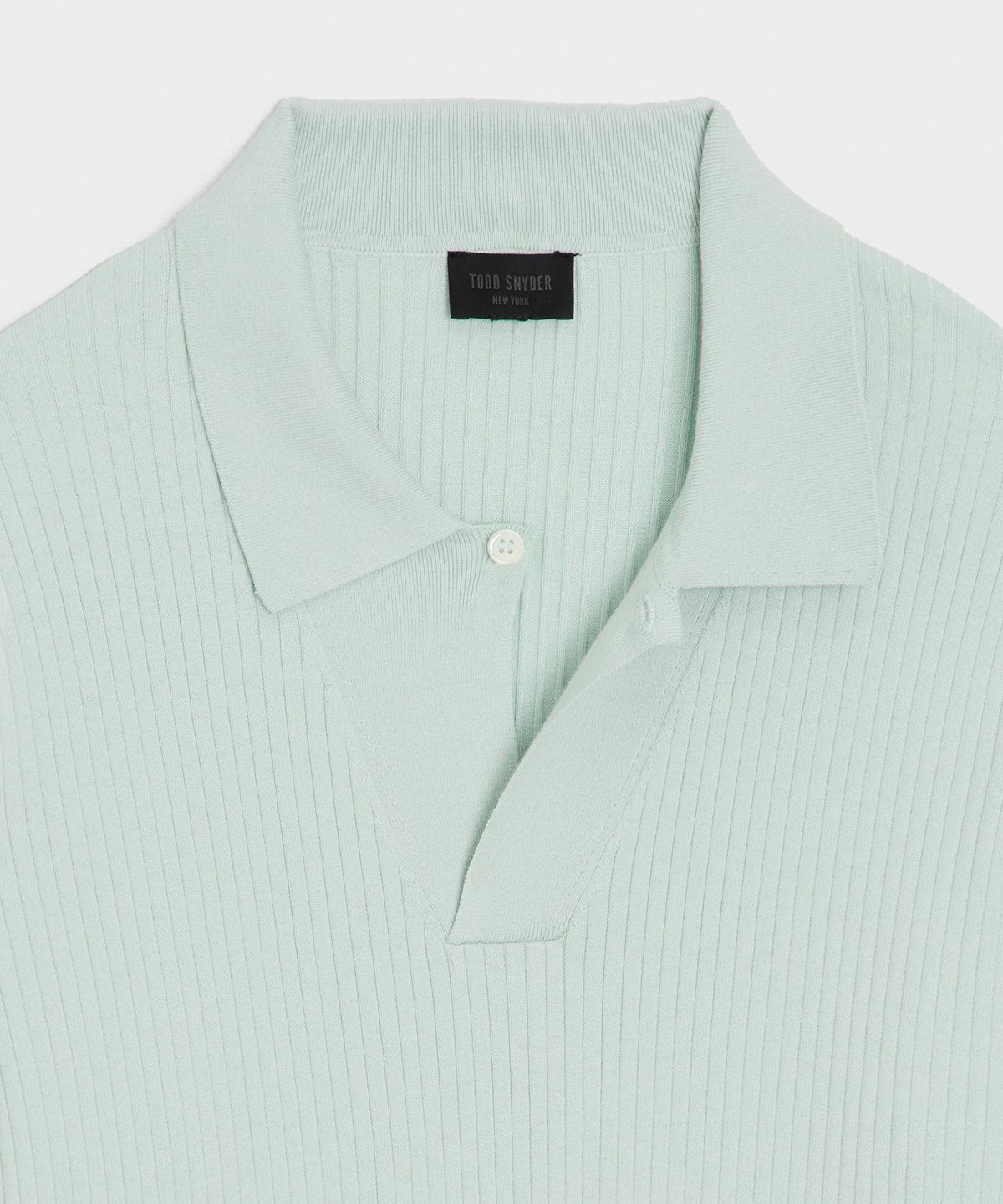 Ribbed Cotton-Cashmere Sweater Polo - Mint