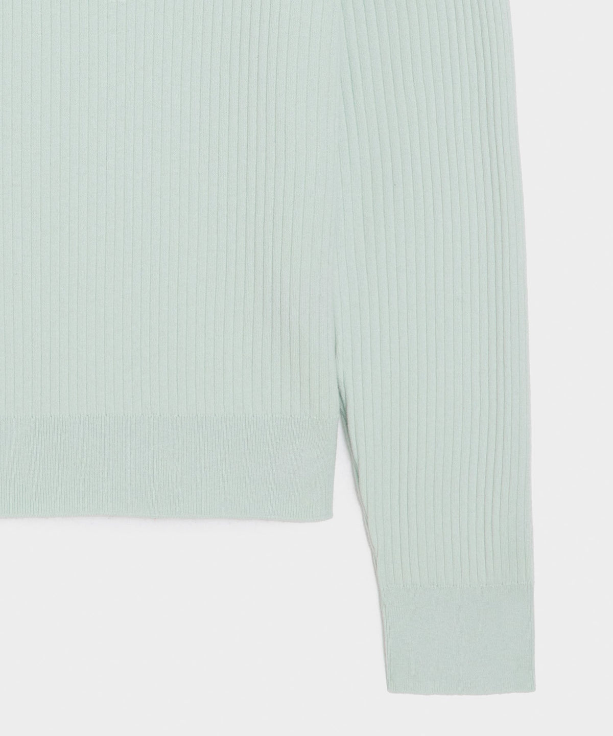 Ribbed Cotton-Cashmere Sweater Polo - Mint