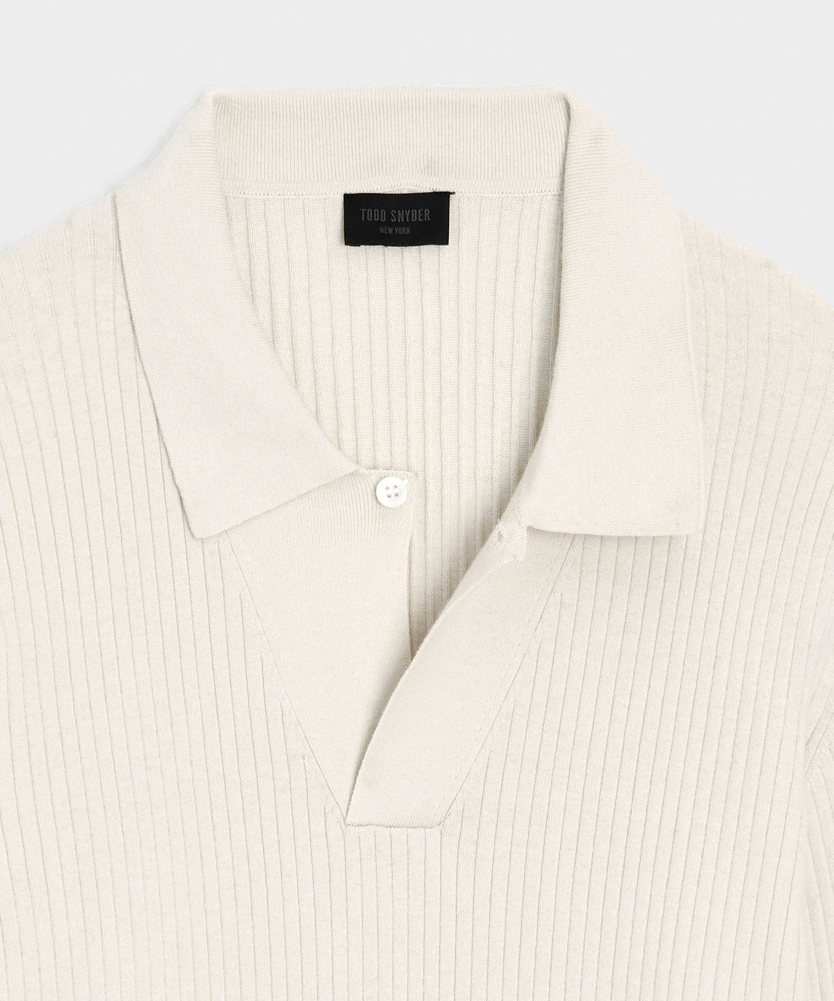 Ribbed Cotton-Cashmere Sweater Polo - Bisque