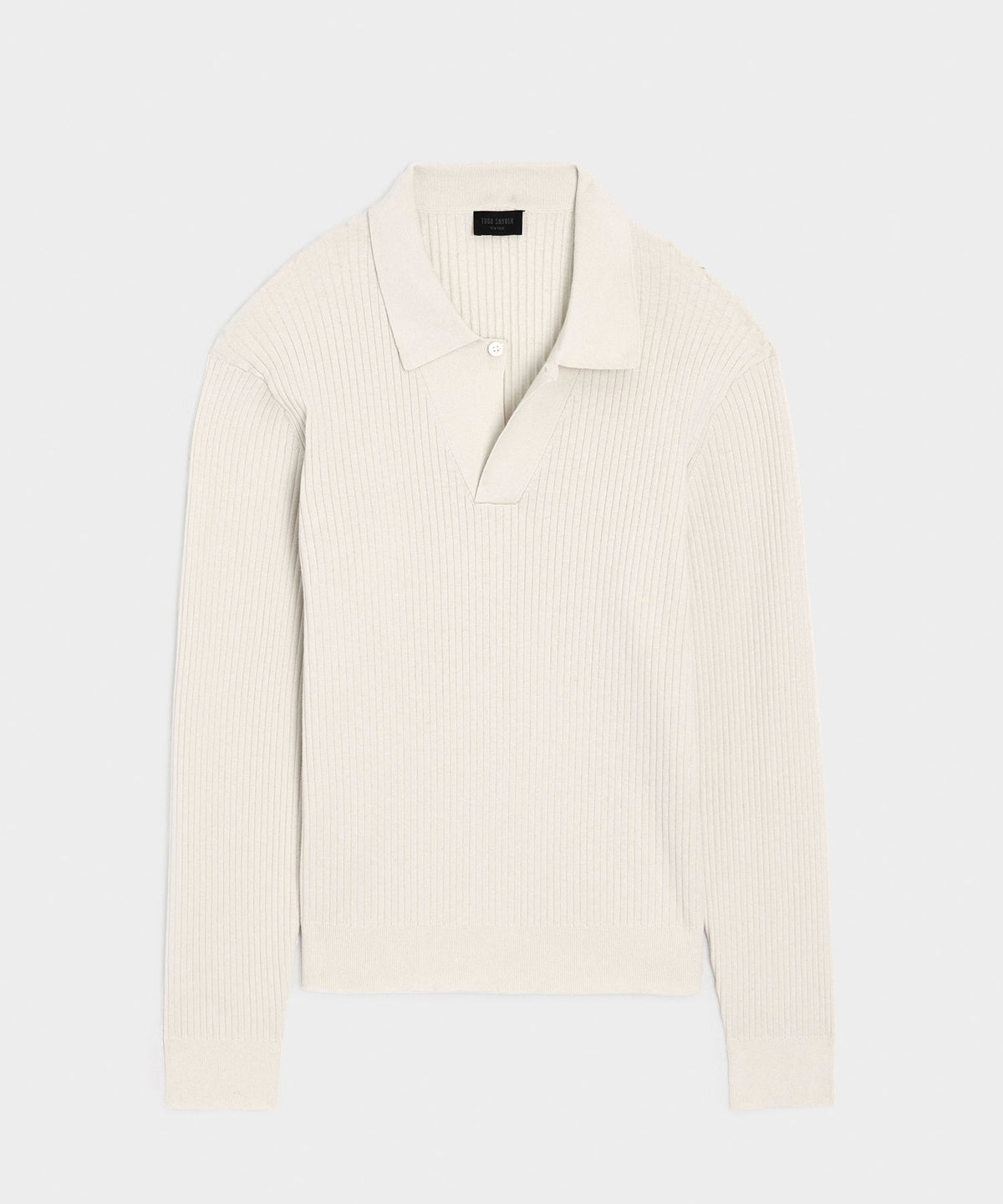 Ribbed Cotton-Cashmere Sweater Polo - Bisque