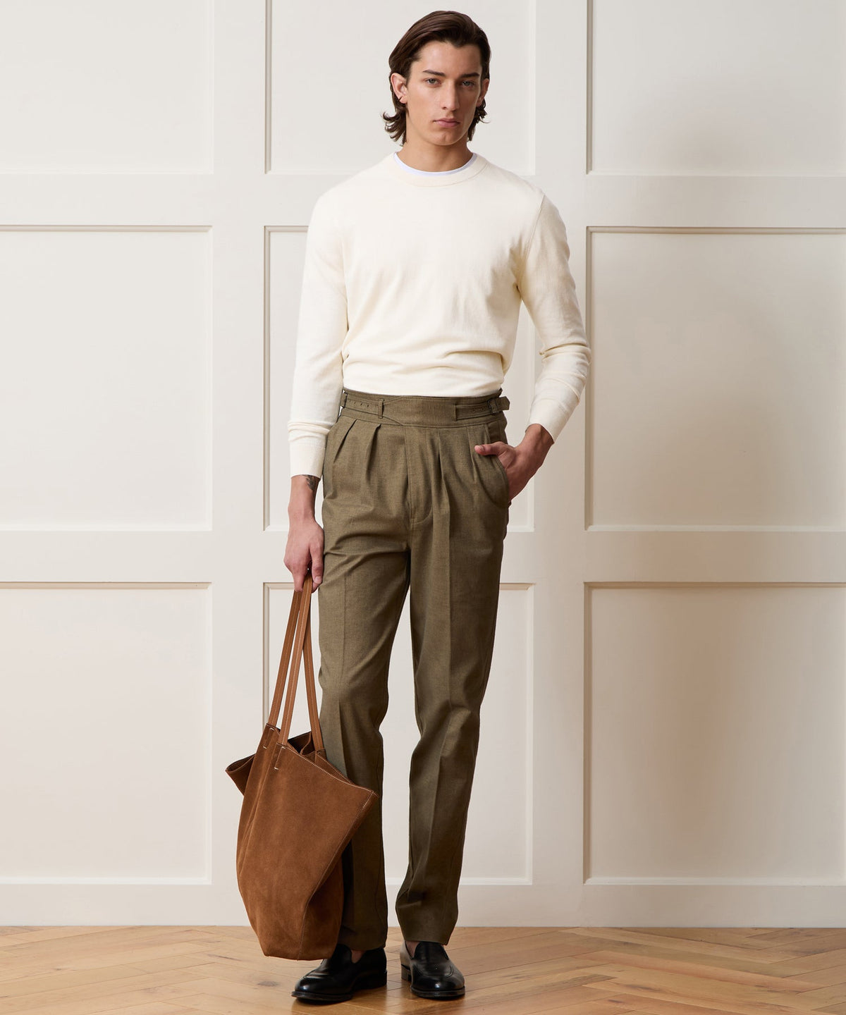 Cotton-Cashmere Crewneck Sweater - Bisque