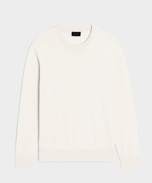 Cotton-Cashmere Crewneck Sweater - Bisque