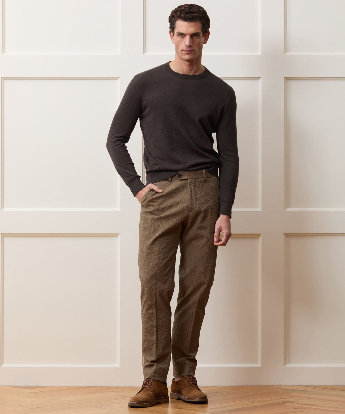 Cotton-Cashmere Crewneck Sweater - Caviar
