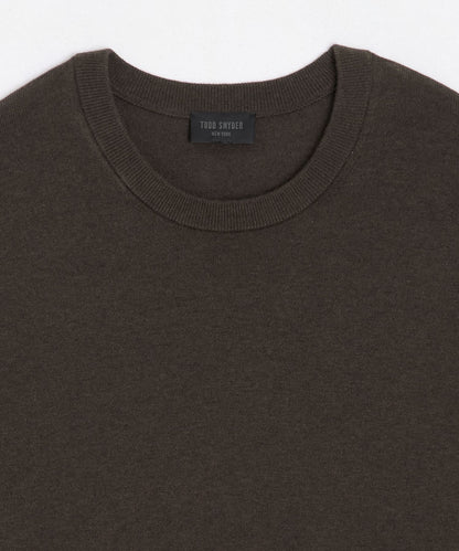 Cotton-Cashmere Crewneck Sweater - Caviar