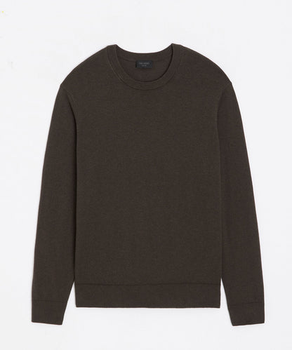 Cotton-Cashmere Crewneck Sweater - Caviar