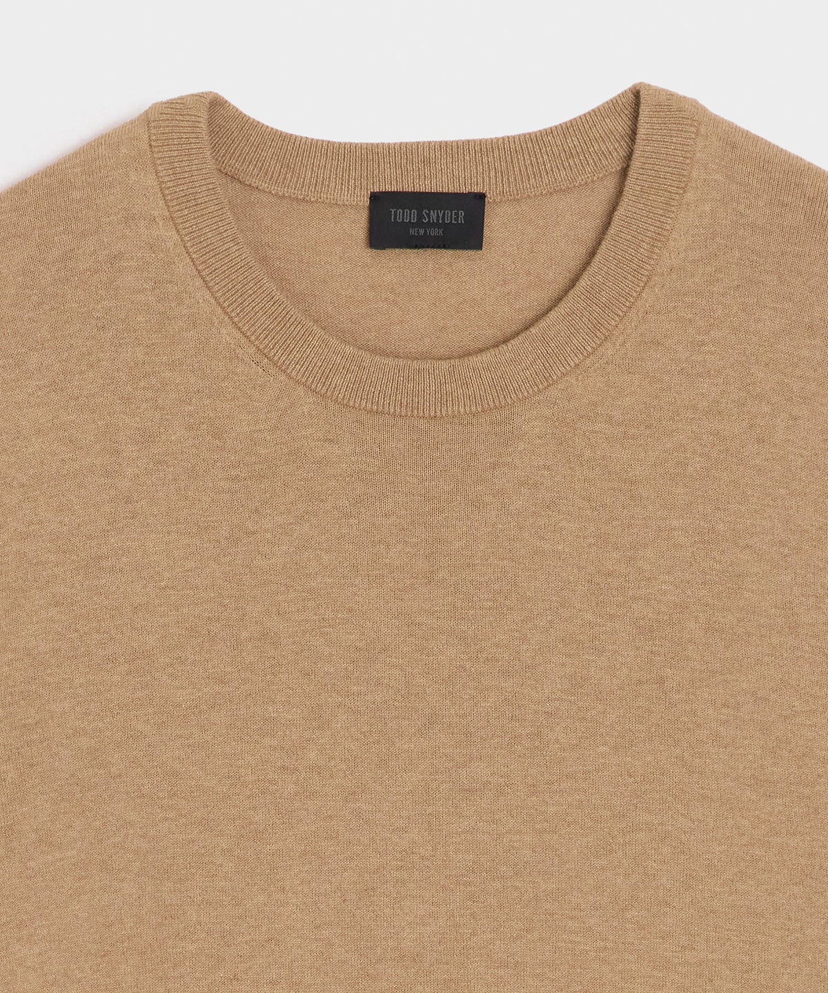 Cotton-Cashmere Crewneck Sweater - Heather Camel