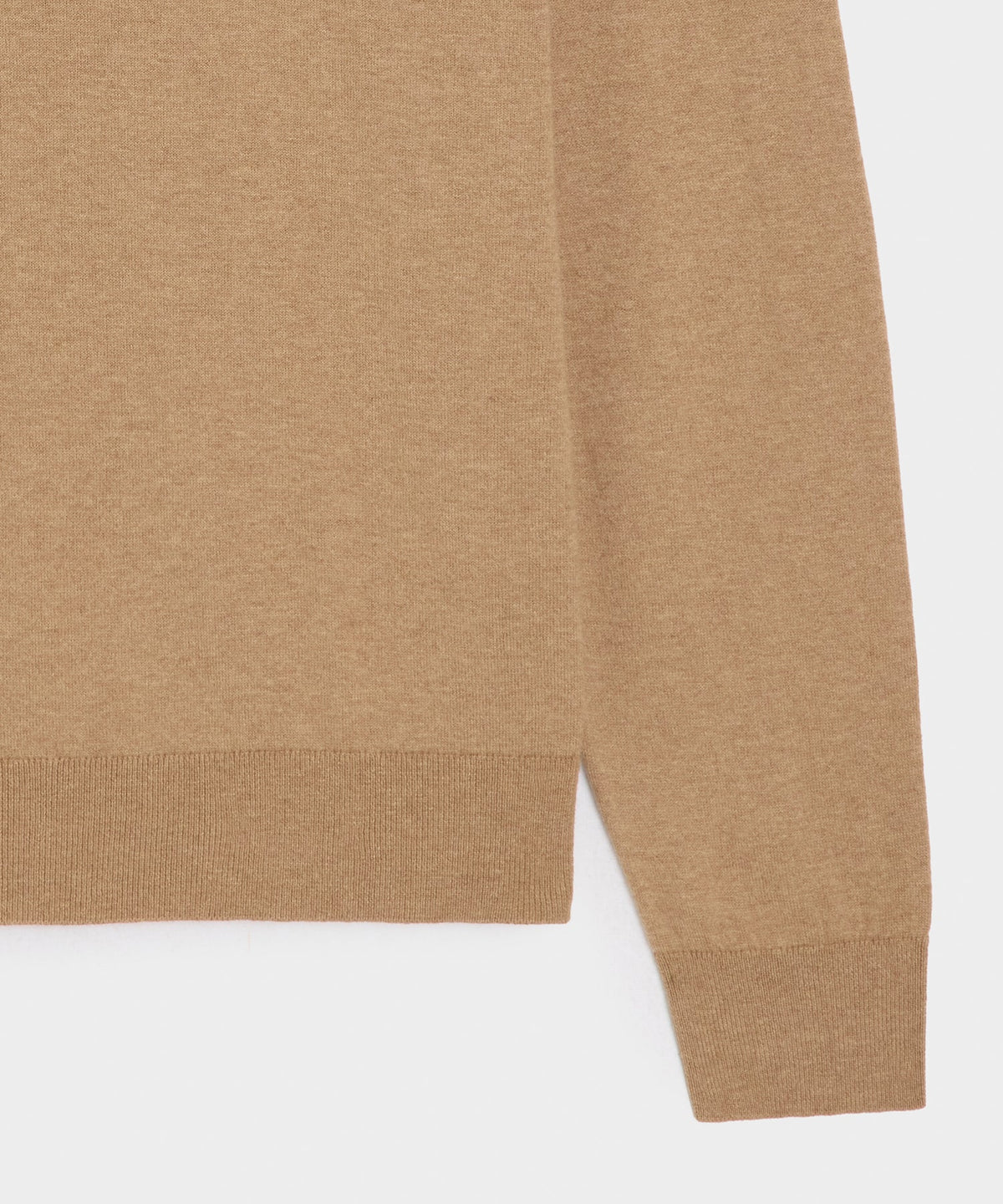 Cotton-Cashmere Crewneck Sweater - Heather Camel