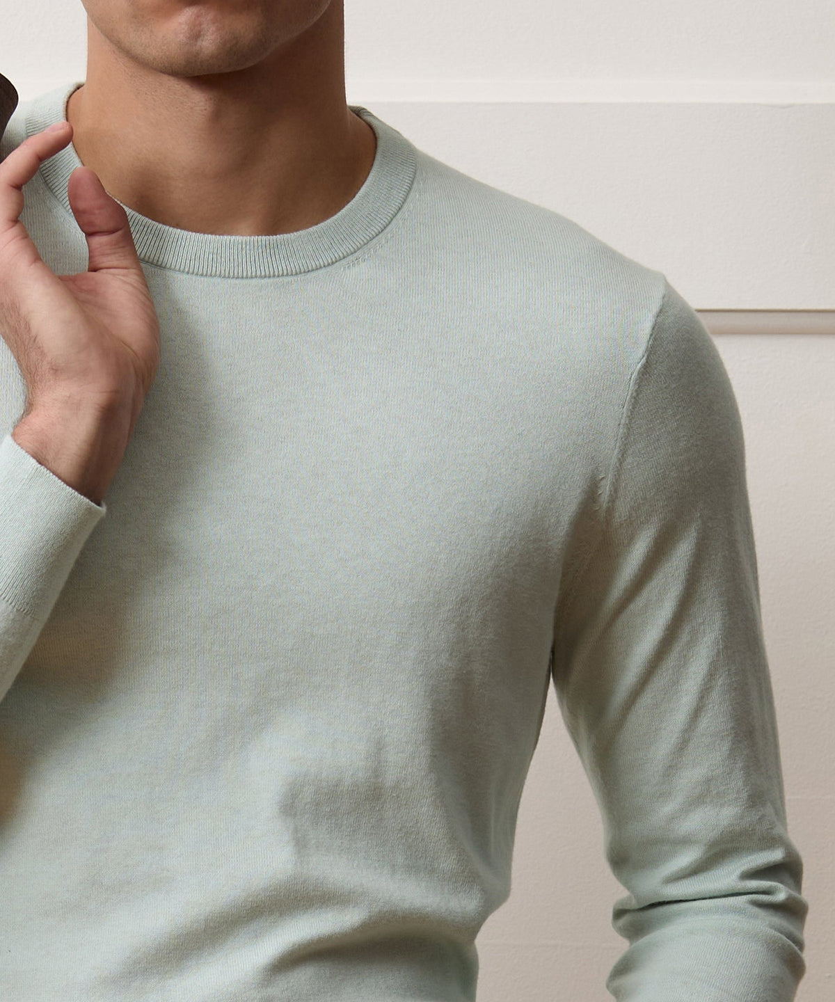 Cotton-Cashmere Crewneck Sweater - Mint