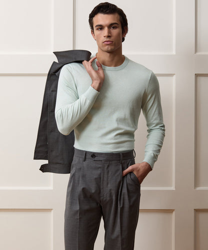 Cotton-Cashmere Crewneck Sweater - Mint