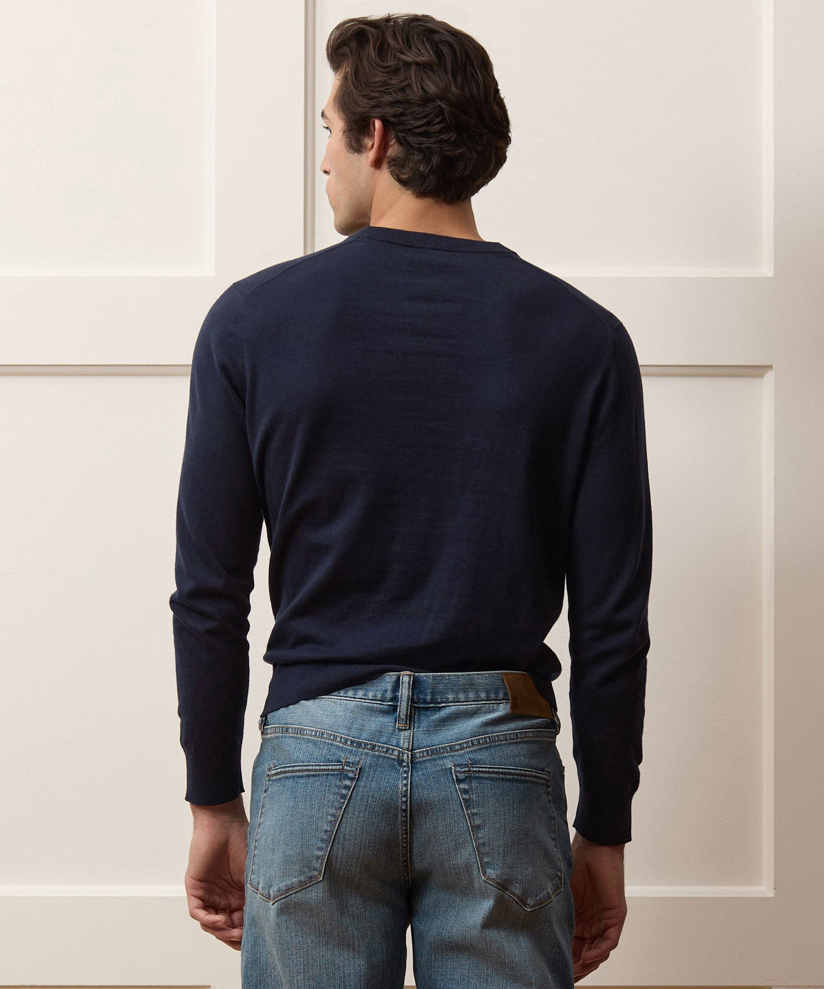 Cotton-Cashmere Crewneck Sweater - Navy