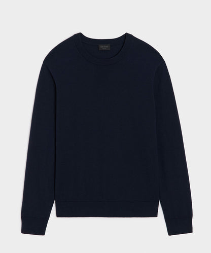 Cotton-Cashmere Crewneck Sweater - Navy