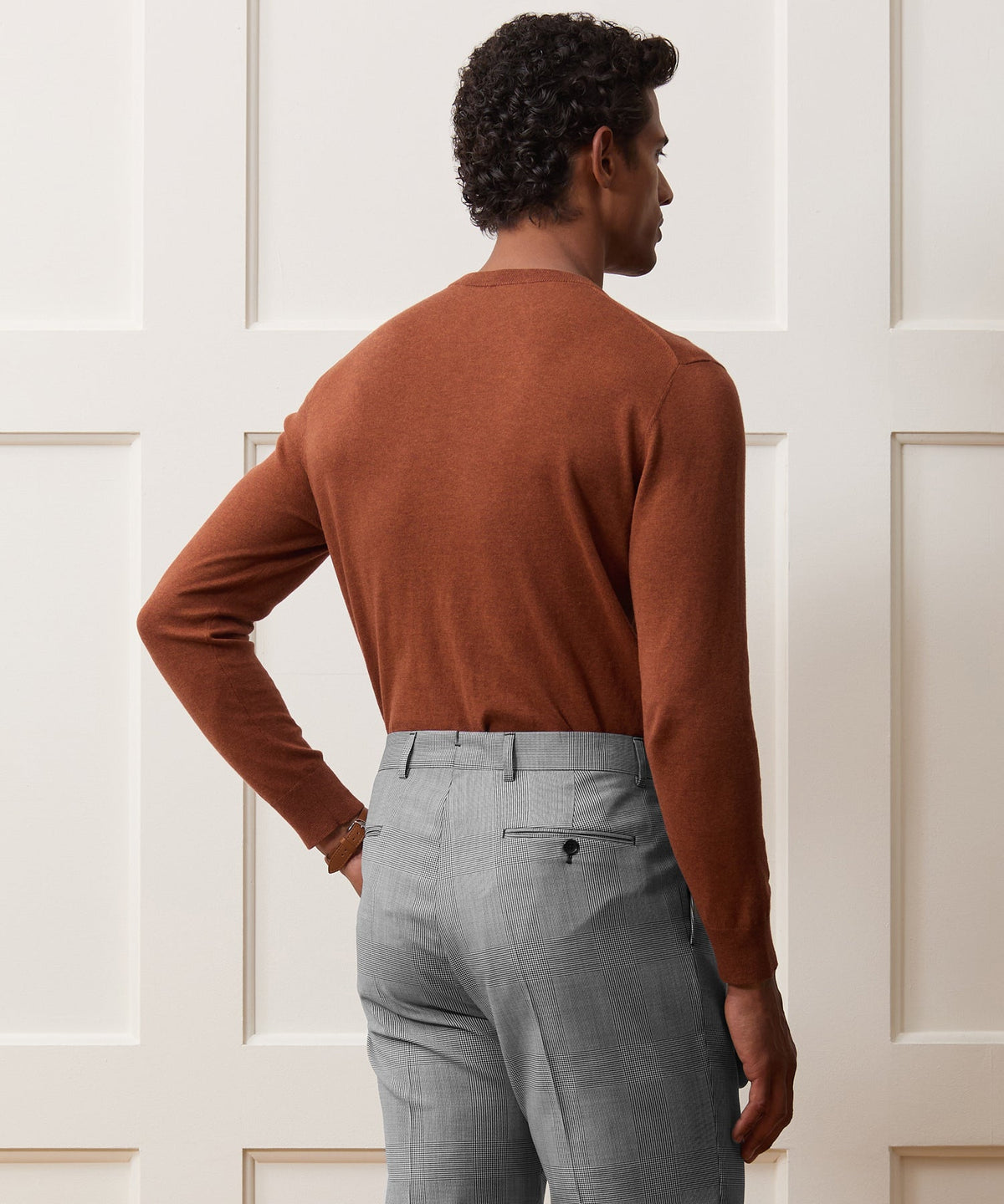 Cotton-Cashmere Crewneck Sweater - Rust