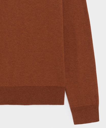 Cotton-Cashmere Crewneck Sweater - Rust