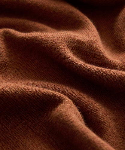 Cotton-Cashmere Crewneck Sweater - Rust