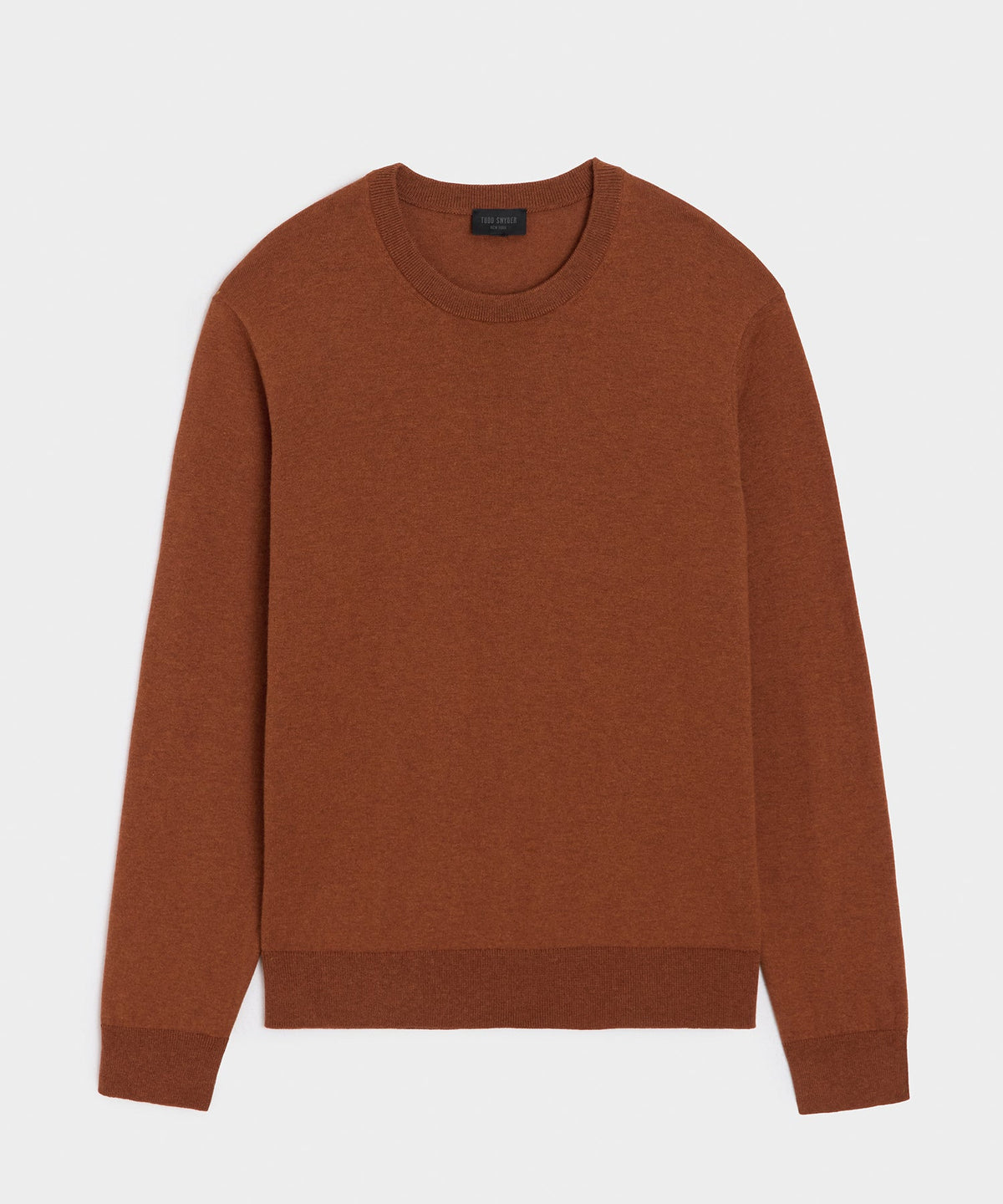 Cotton-Cashmere Crewneck Sweater - Rust