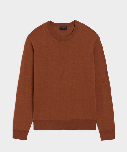 Cotton-Cashmere Crewneck Sweater - Rust