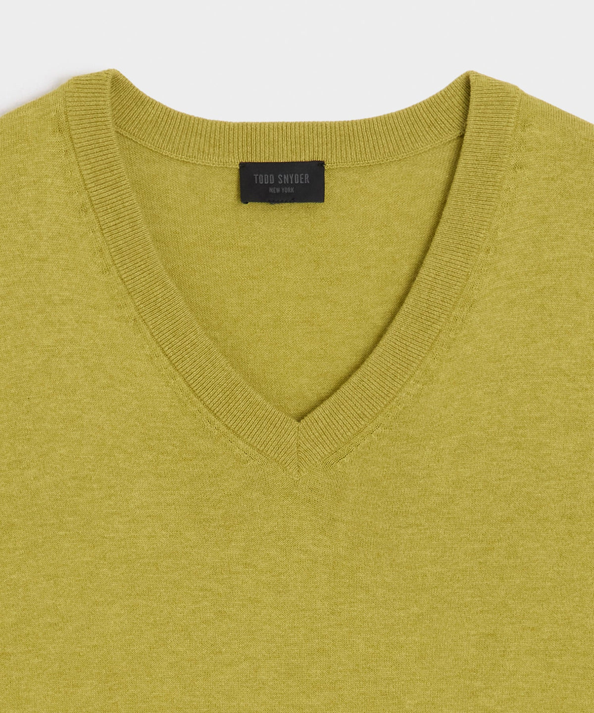 Cotton-Cashmere V-Neck - Green Leaf