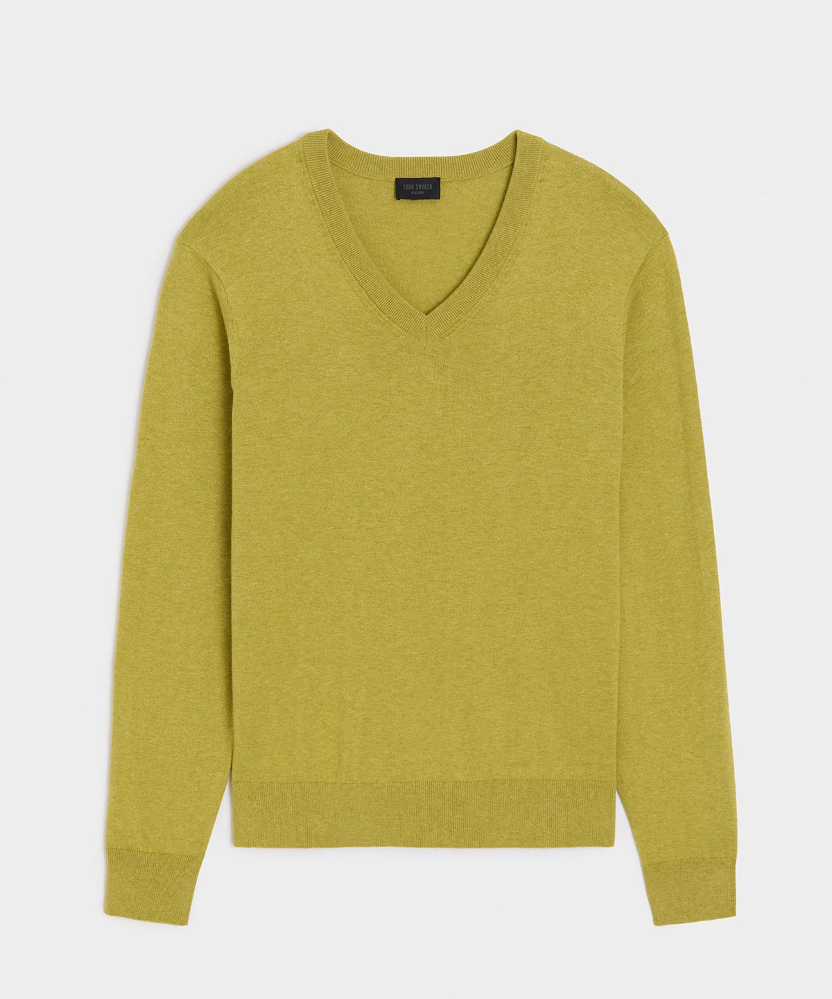 Cotton-Cashmere V-Neck - Green Leaf