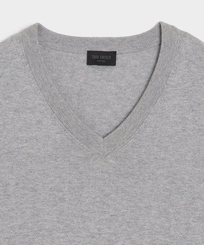 Cotton-Cashmere V-Neck - Heather Grey