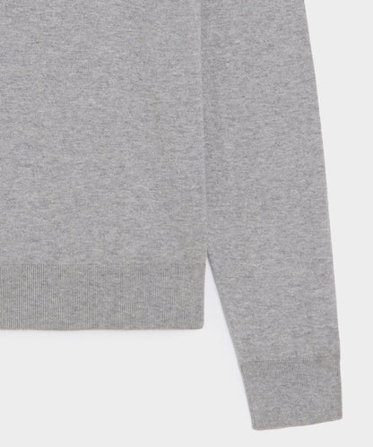 Cotton-Cashmere V-Neck - Heather Grey