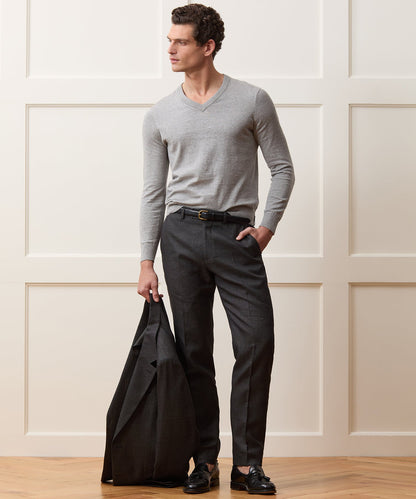 Cotton-Cashmere V-Neck - Heather Grey