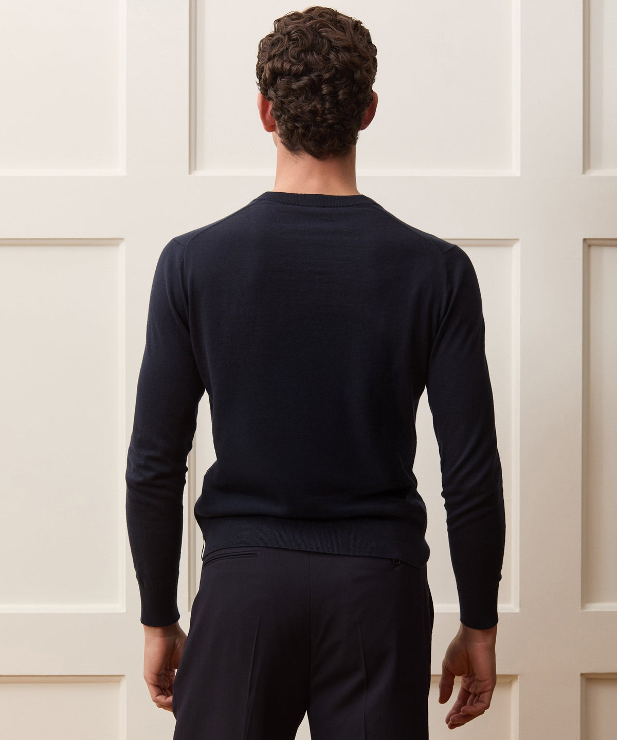 Cotton-Cashmere V-Neck - Navy