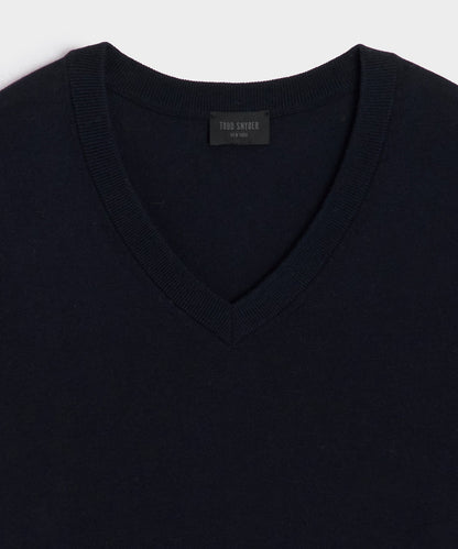 Cotton-Cashmere V-Neck - Navy