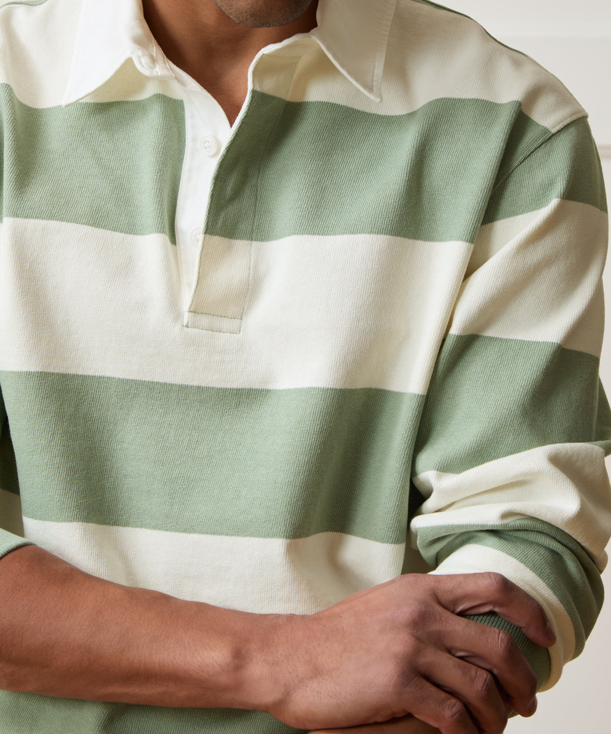 Striped Rugby Shirt - Faded Jade