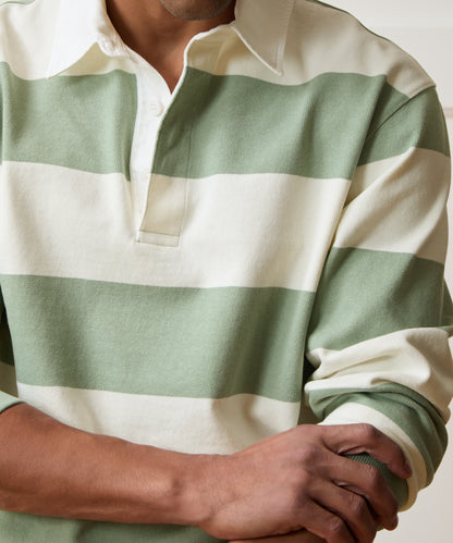 Striped Rugby Shirt - Faded Jade