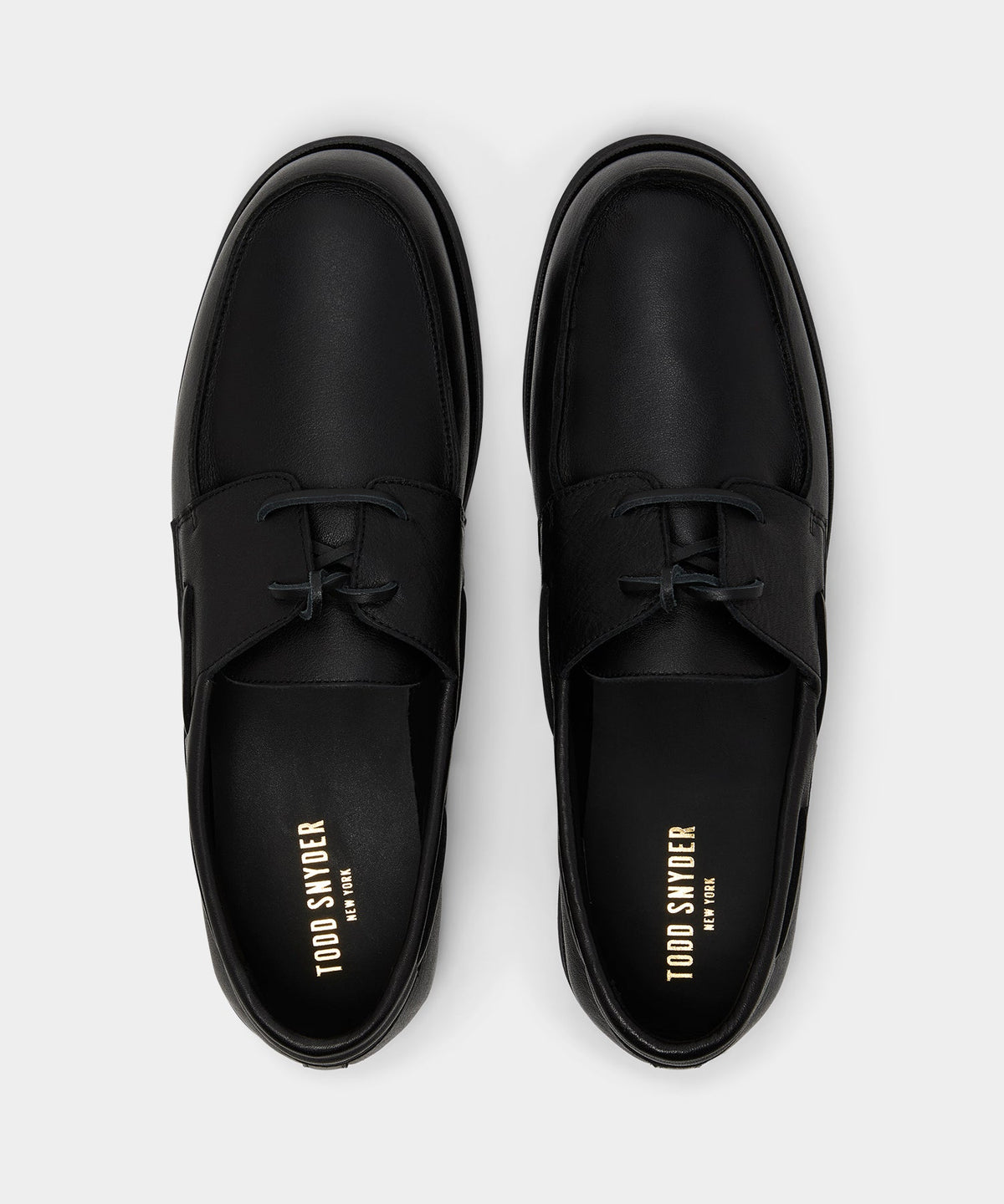 Porto Leather Boat Shoe - Black