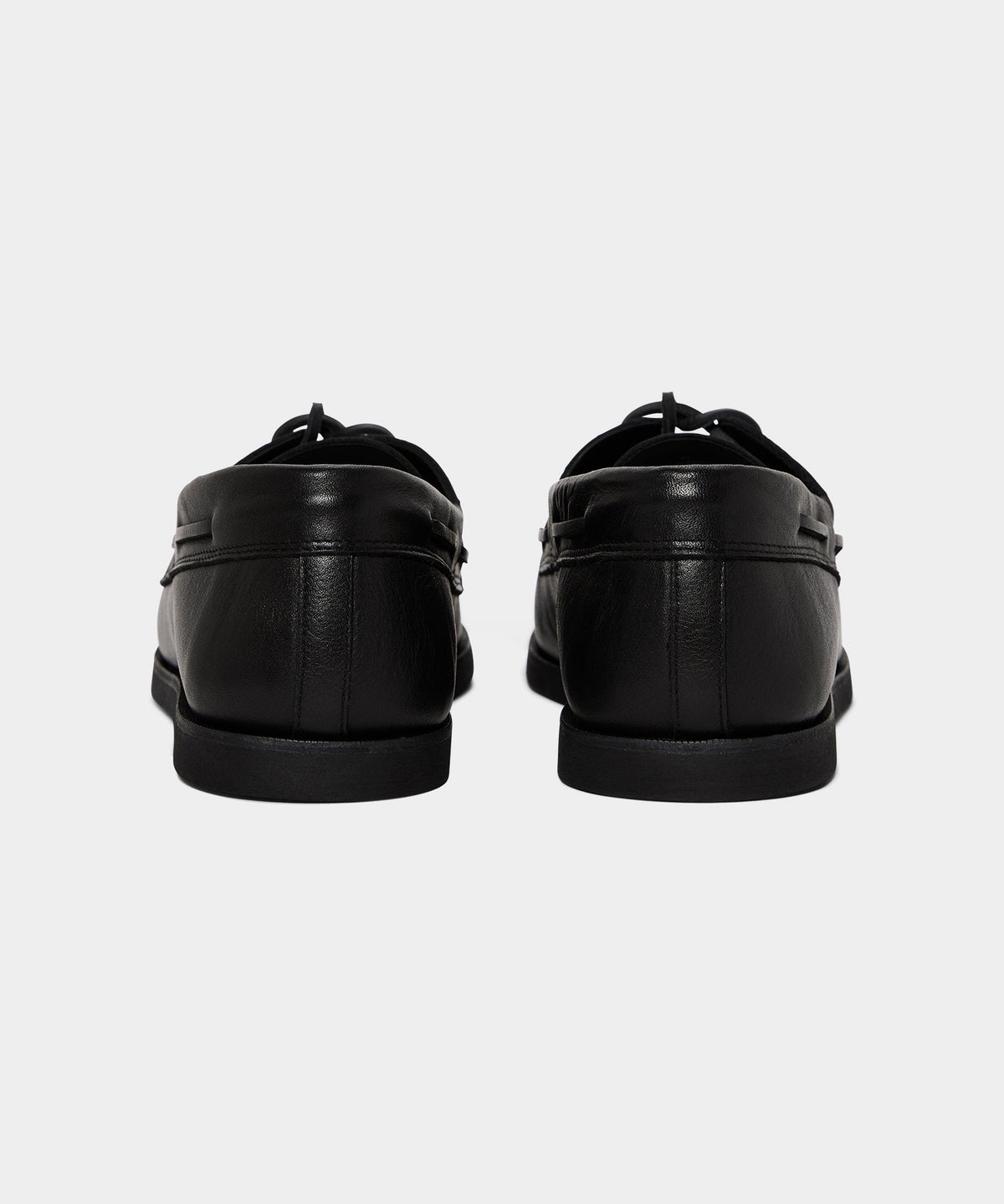 Porto Leather Boat Shoe - Black