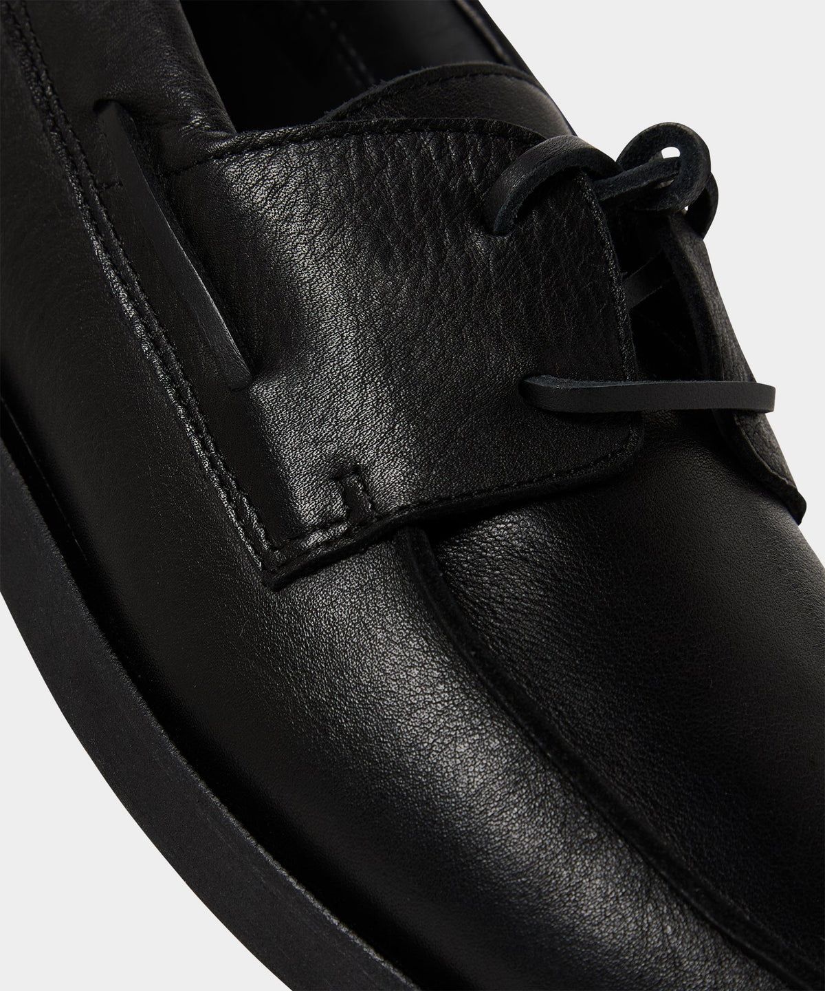 Porto Leather Boat Shoe - Black
