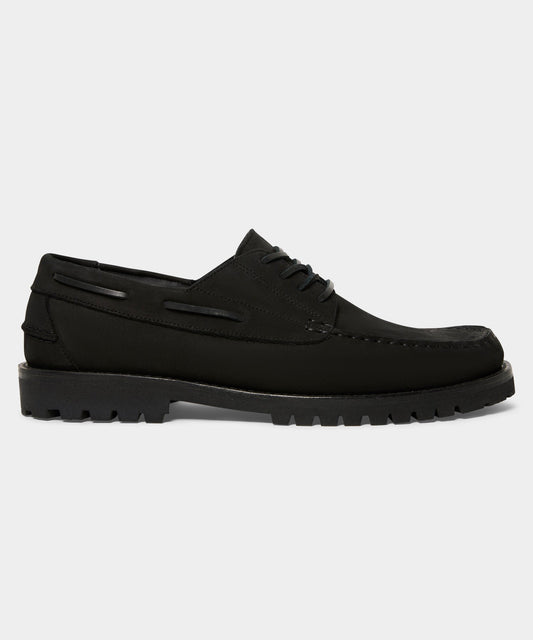 Lug Sole Boat Shoe - Black