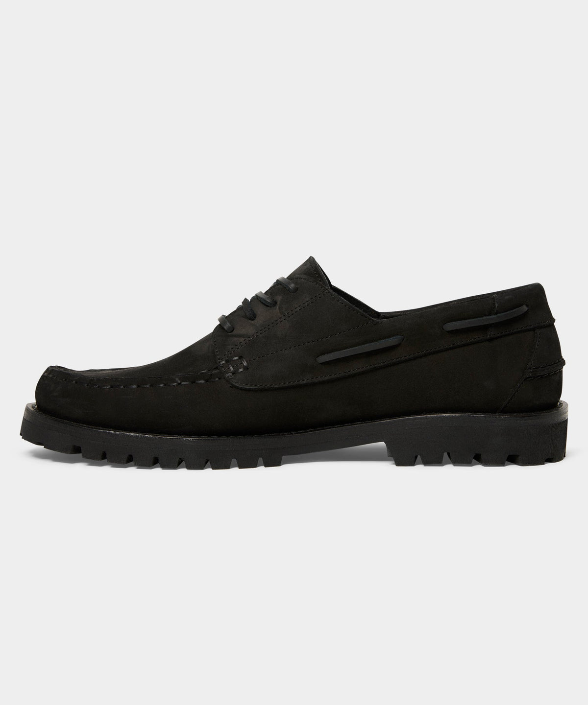 Lug Sole Boat Shoe - Black