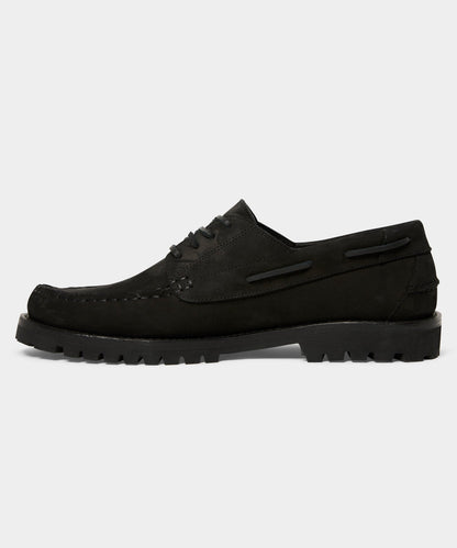 Lug Sole Boat Shoe - Black