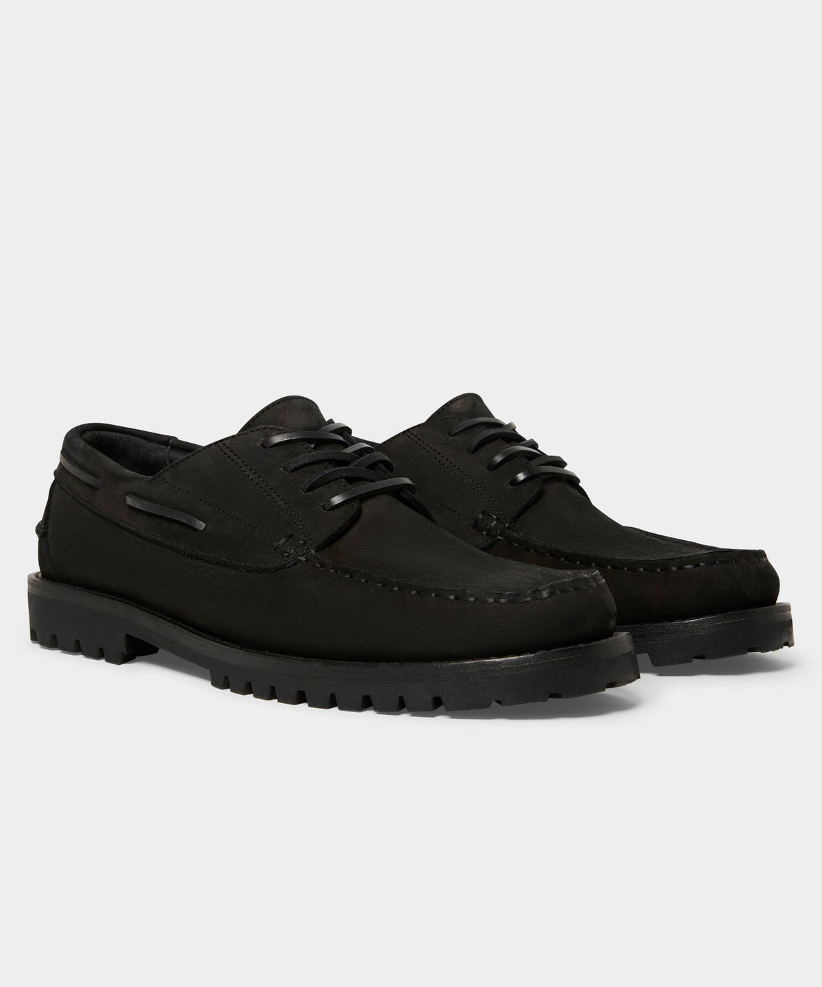 Lug Sole Boat Shoe - Black