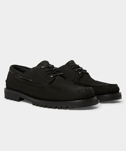 Lug Sole Boat Shoe - Black