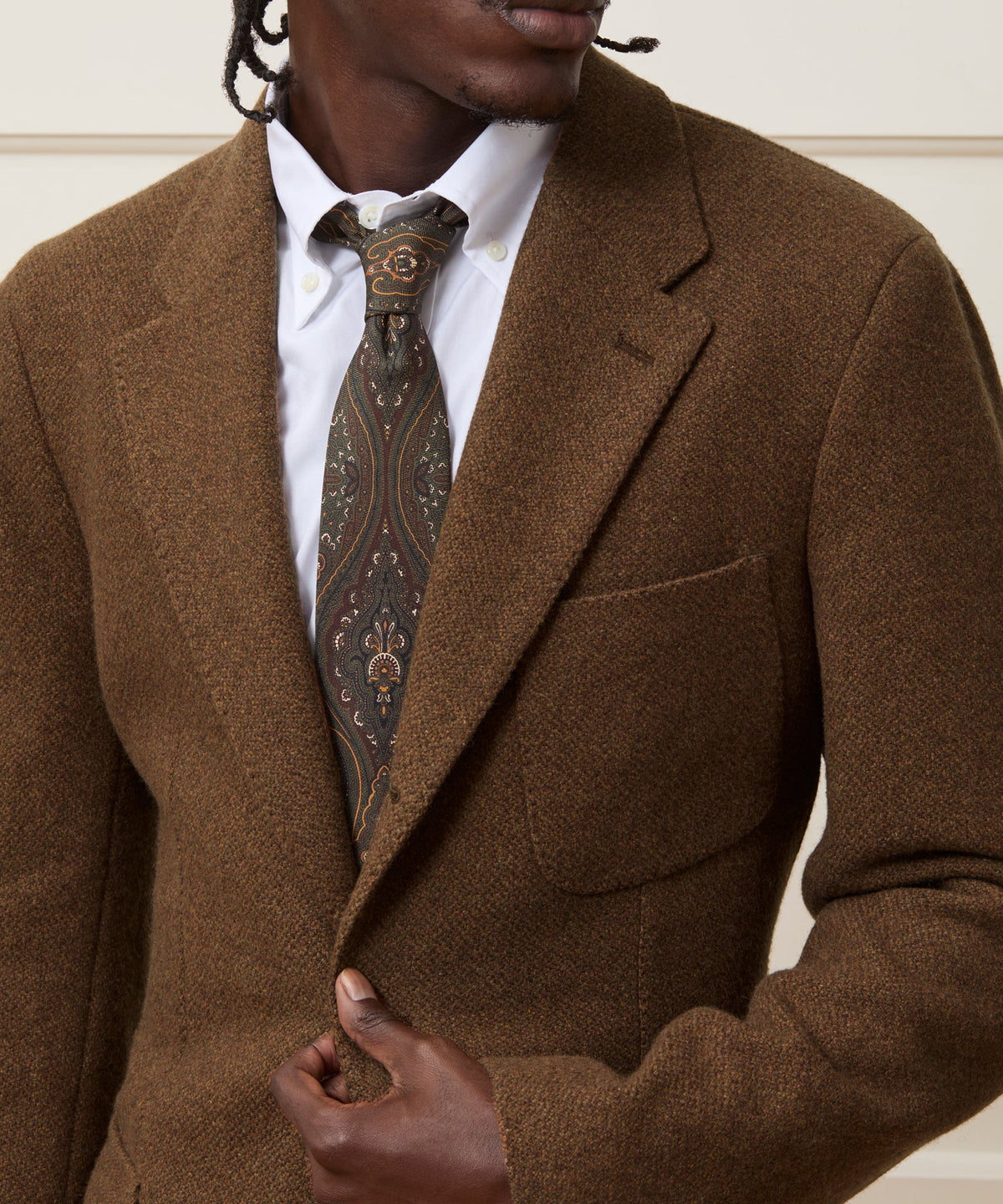 Italian Silk Bandana Tie - Olive