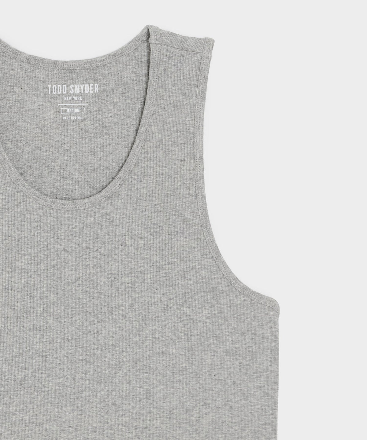 Slim Ribbed Tank - Grey Heather