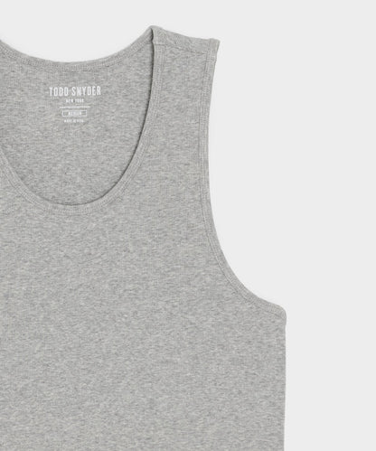 Slim Ribbed Tank - Grey Heather